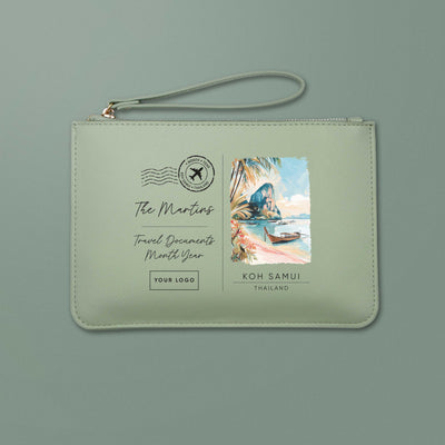 Thailand Saffiano Postcard Travel Wallet