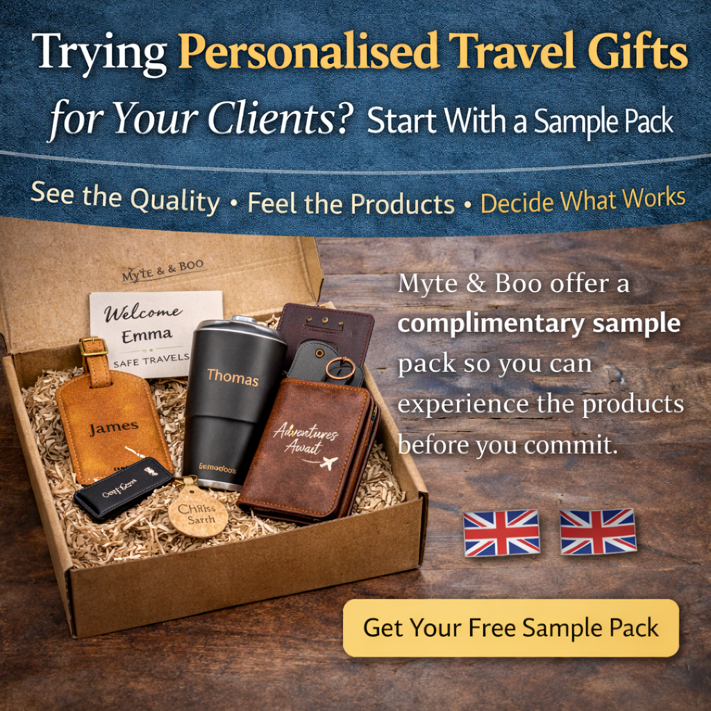 Trying Personalised Travel Gifts for Your Clients? Start With a Sample Pack