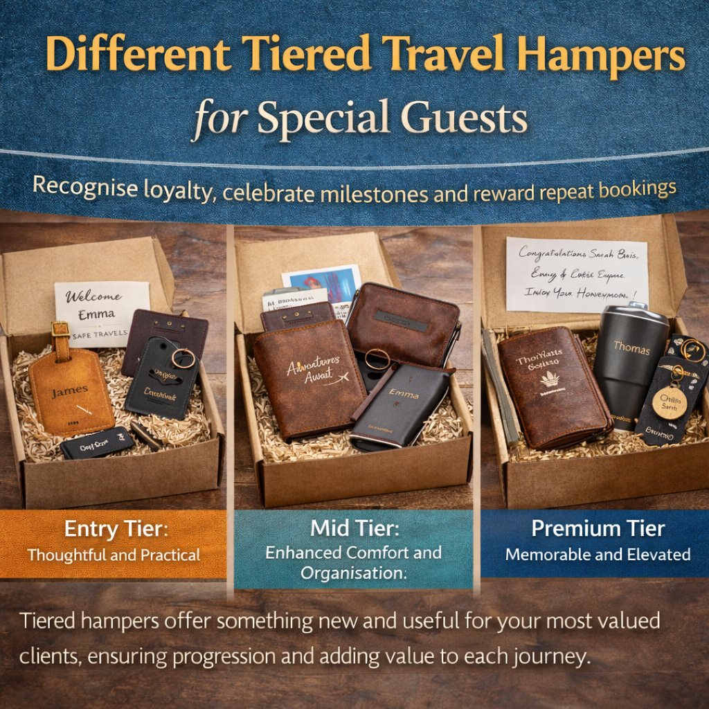 Different Tiered Travel Hampers for Special Guests