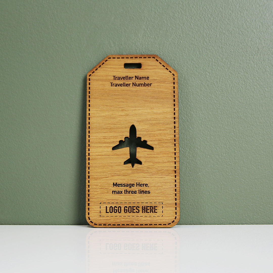Northern Lights Oak Luggage Tag