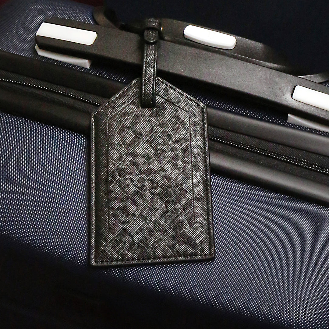 Saffiano Logo Luggage Tag Black