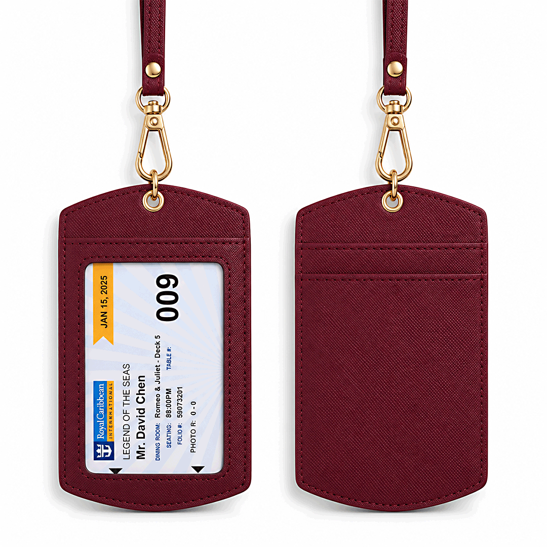 Burgandy Personalised Cruise Lanyard