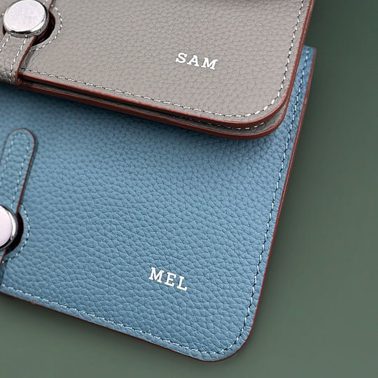 Cavendish Purple Leather Folio with box. Personalised