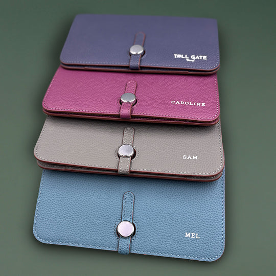 Cavendish Purple Leather Folio with box. Personalised