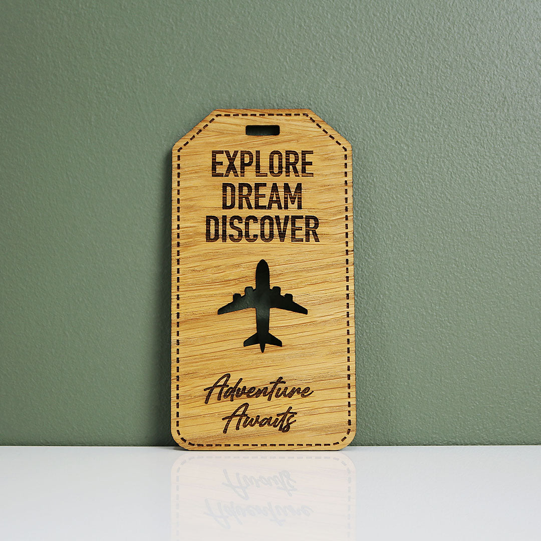 Safari Oak Luggage Tag