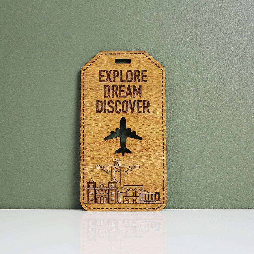 Barcelona Oak Luggage Tag