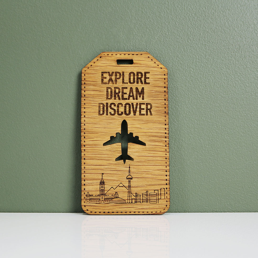India Oak Luggage Tag