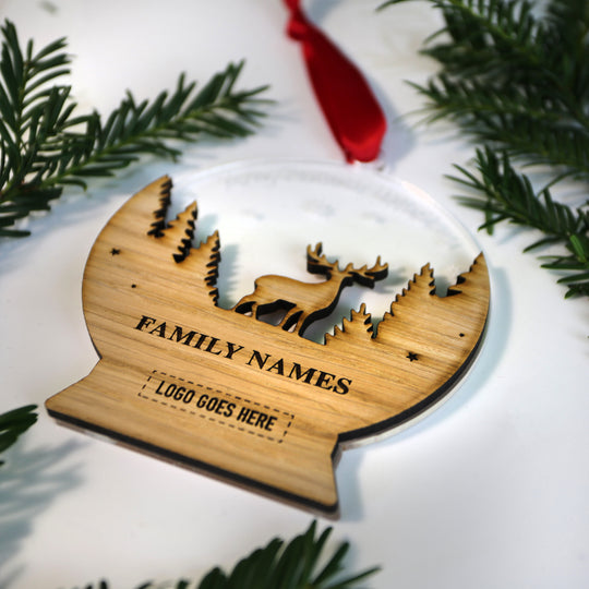 Lapland 2024 Acrylic Snow Globe Reindeer Memento (up to 2 names) with/without logo