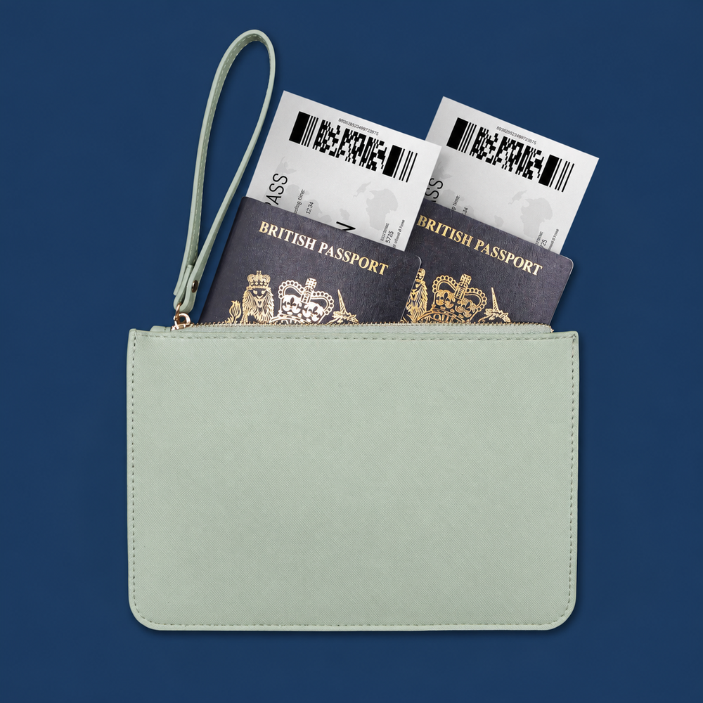 Burgandy Bespoke Postcard  Travel Wallet