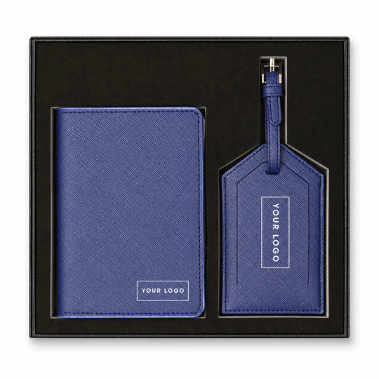 Navy Personalised Passport & Lugage Tag Set