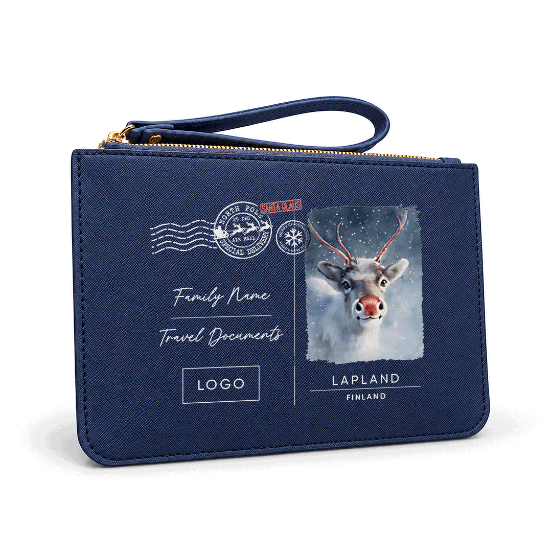 Navy Bespoke Postcard Travel  Wallet