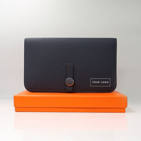 Cavendish Navy Leather Folio with box. Personalised