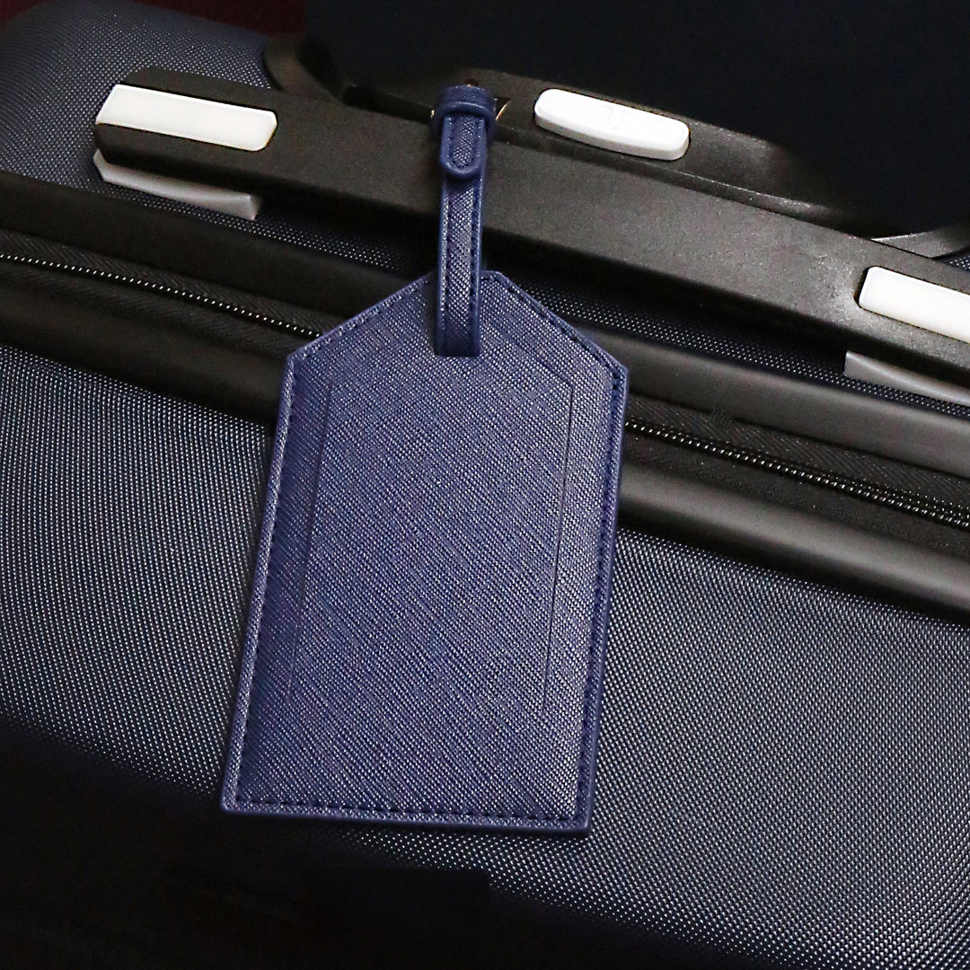 Saffiano Logo Luggage Tag Navy