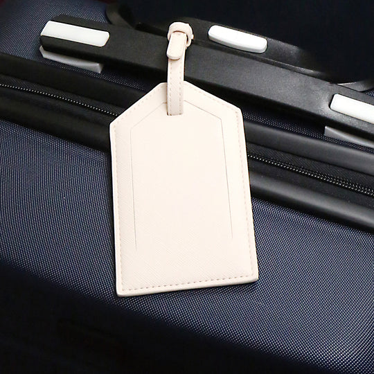 Saffiano Logo Luggage Tag Oyster