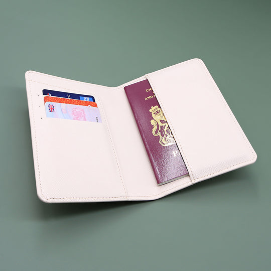 Personalised Passport Holder & Luggage Tag Gift Set Light Grey