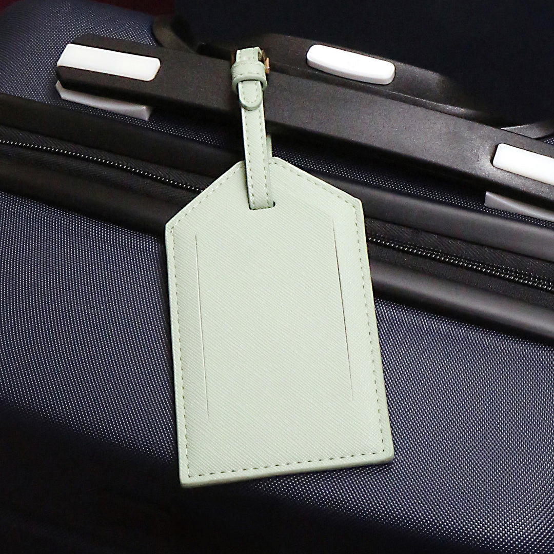Saffiano Logo Luggage Tag Sage Green