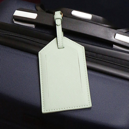 Saffiano Logo Luggage Tag Sage Green