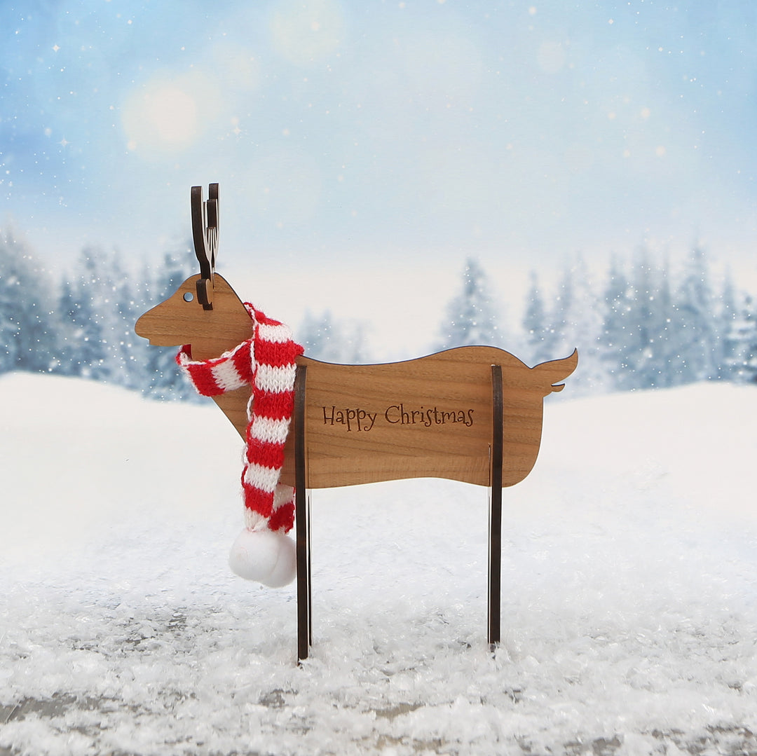 Rudolph Flat Pack, build it card/decoration (up to 6 names) with/without logo