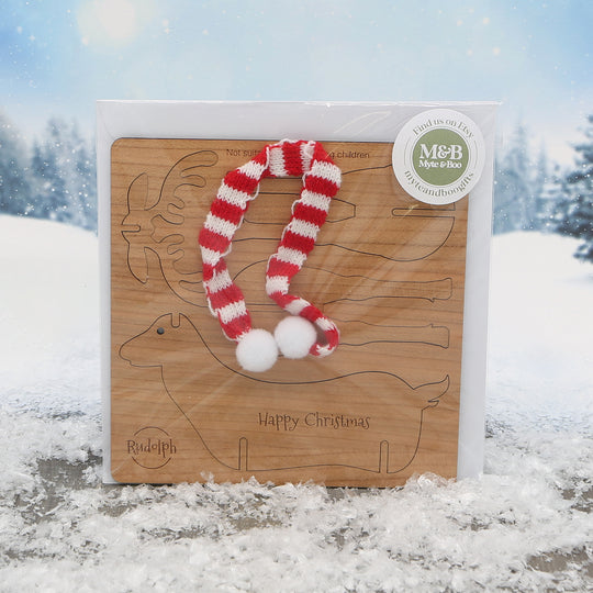 Rudolph Flat Pack, build it card/decoration (up to 6 names) with/without logo