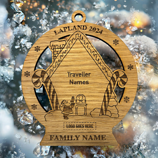 Lapland 2024 Snow Globe Circle Memento (up to 6 names) with/without logo