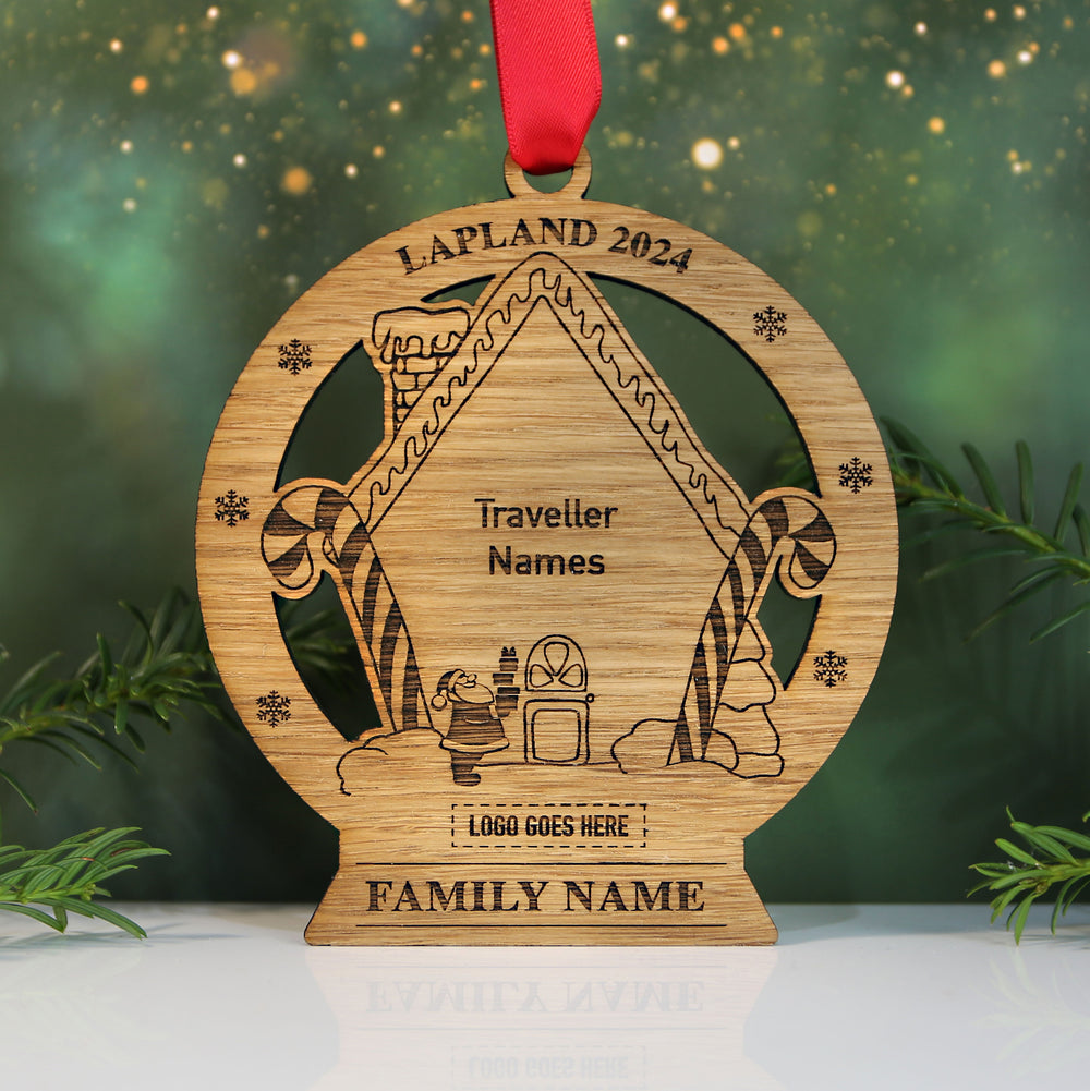 Lapland 2024 Snow Globe Circle Memento (up to 6 names) with/without logo