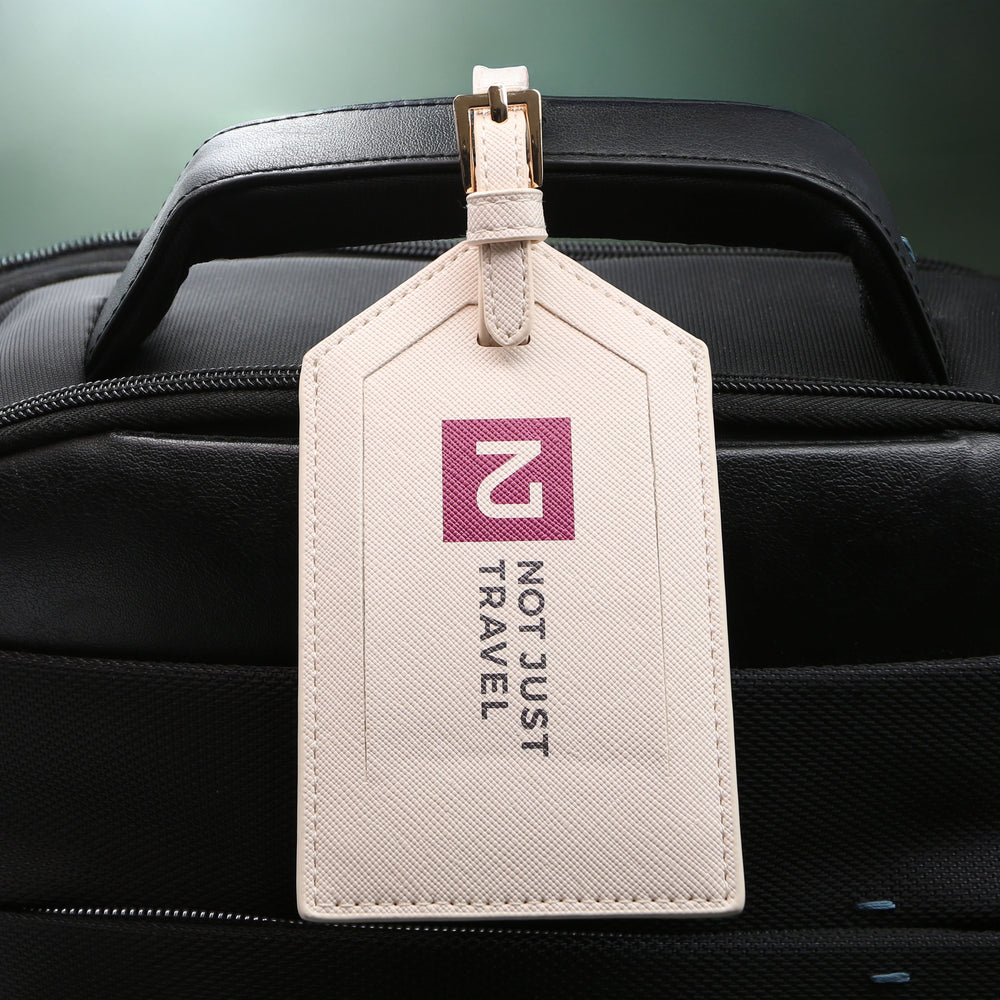 Saffiano Logo Luggage Tag White