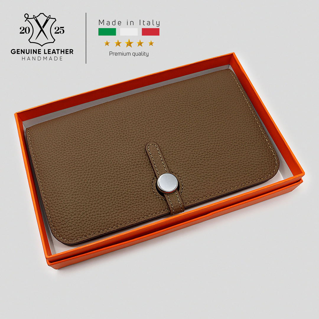 Cavendish Taupe Leather Folio with box. Personalised