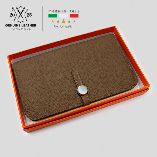 Cavendish Taupe Leather Folio with box. Personalised