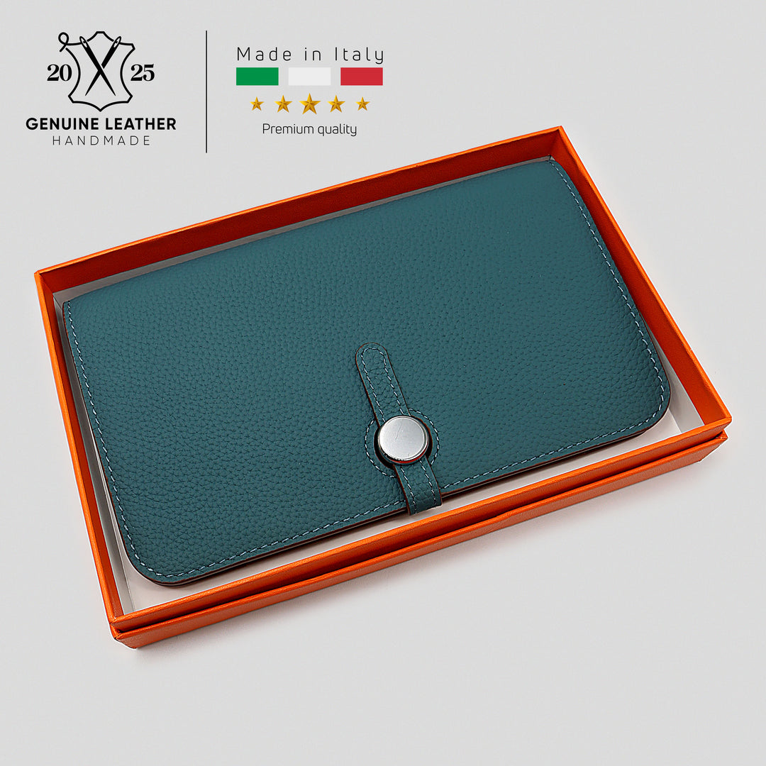 Cavendish Turquoise Leather Folio with box. Personalised