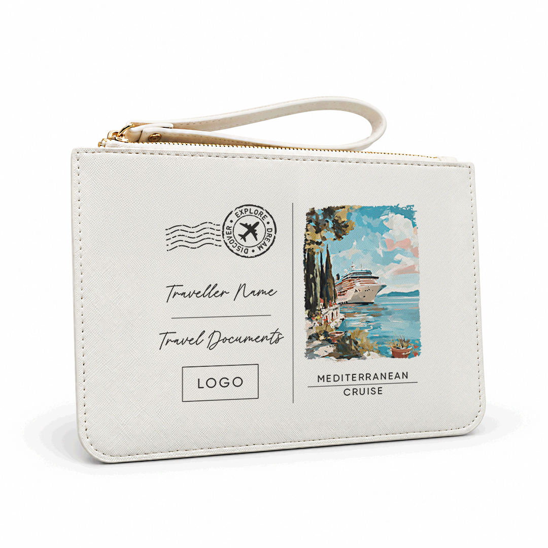 White Bespoke Postcard Travel Wallet