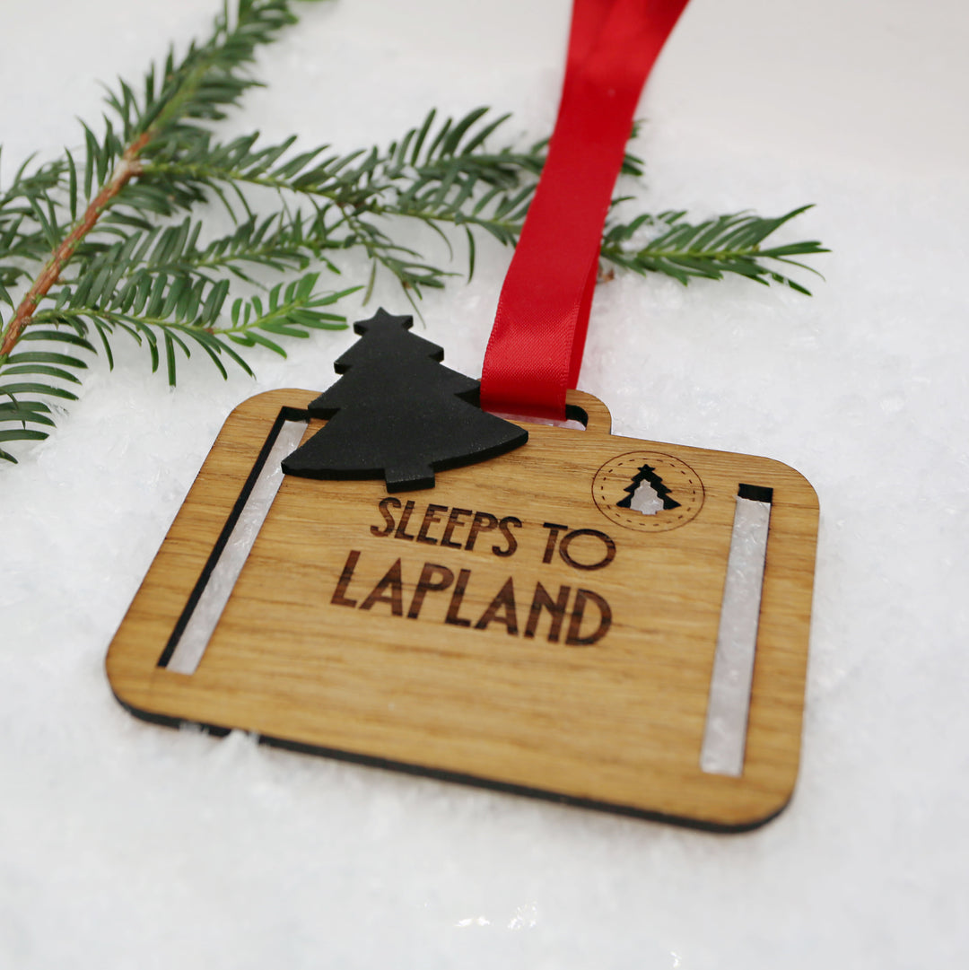 Sleeps to Lapland Cut-out Countdown - Ribbon or Magnetic with/without logo