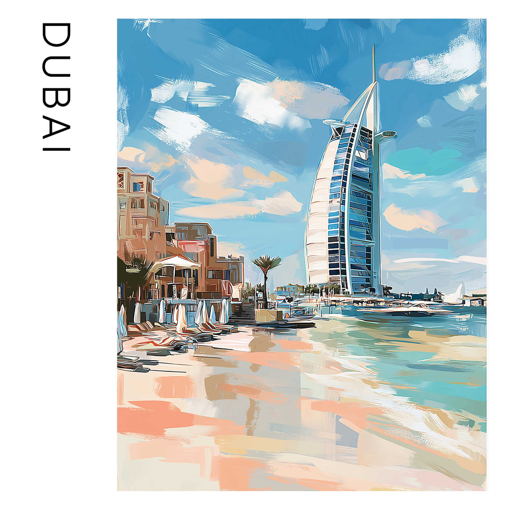 Dubai Saffiano Postcard Travel Wallet