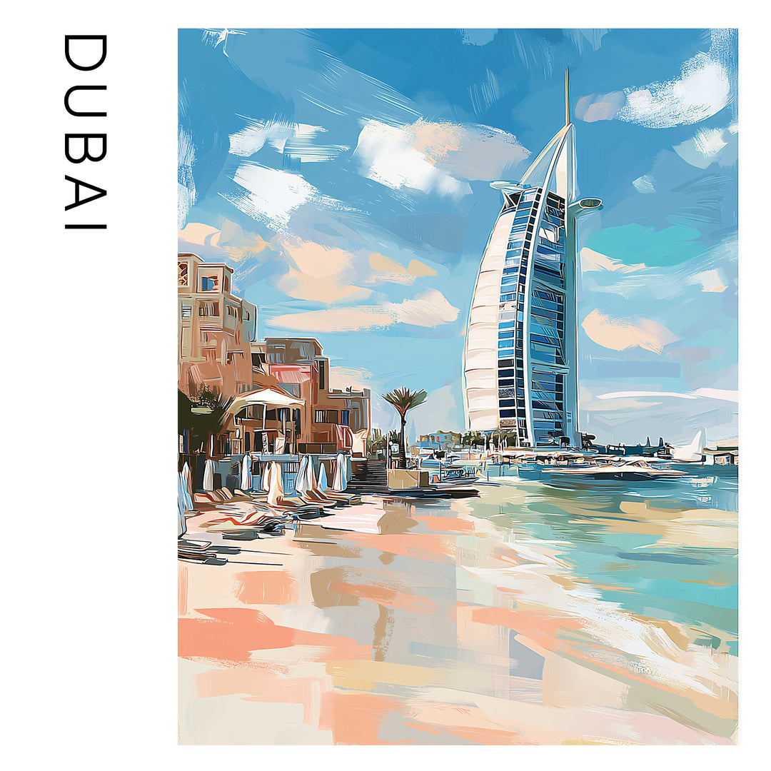 Dubai Saffiano Postcard Travel Wallet