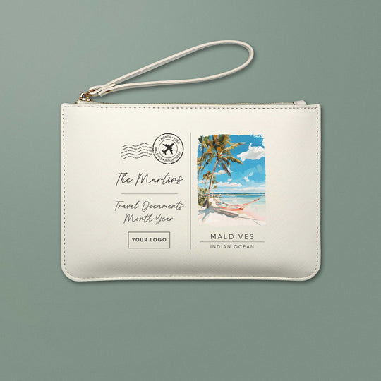 Maldives Saffiano Postcard Travel Wallet