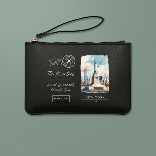 New York Saffiano Postcard Travel Wallet