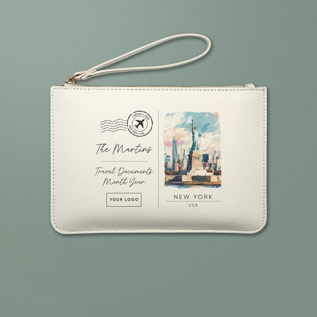 New York Saffiano Postcard Travel Wallet