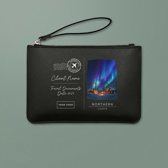 Northern Lights Saffiano Postcard Travel Wallet