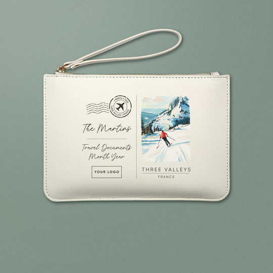 Ski Saffiano Postcard Travel Wallet