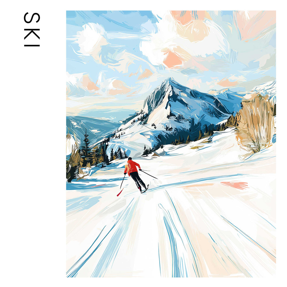 Ski Saffiano Postcard Travel Wallet