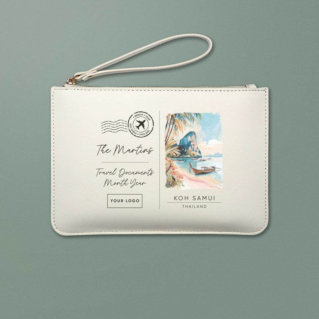 Thailand Saffiano Postcard Travel Wallet