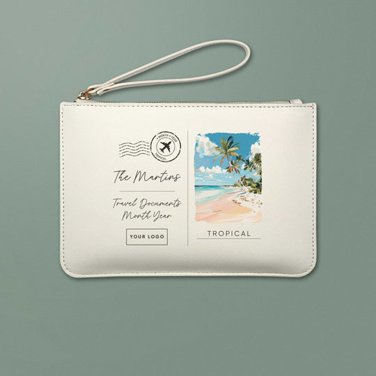Tropical Saffiano Postcard Travel Wallet