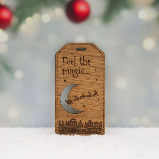 Lapland Feel the Magic Oak Luggage Tag